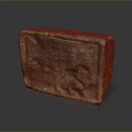 Natural Wood Stone Block With Intricate Texture Displayed On Solid Base